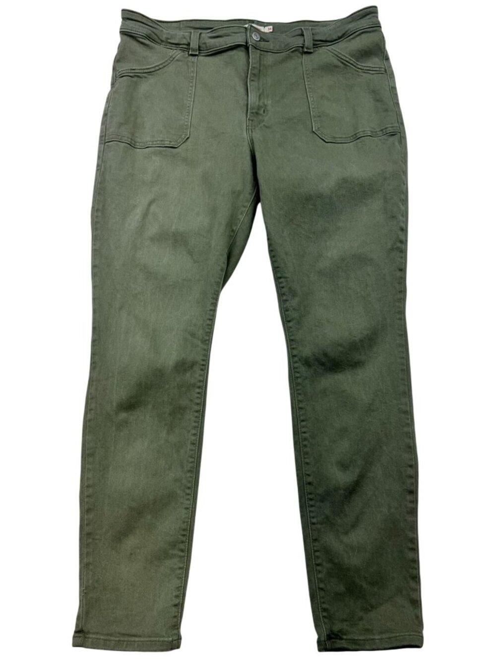 Levi's Women's 721 High Rise Skinny Work Pants Stretch Size 34 Olive Green Solid